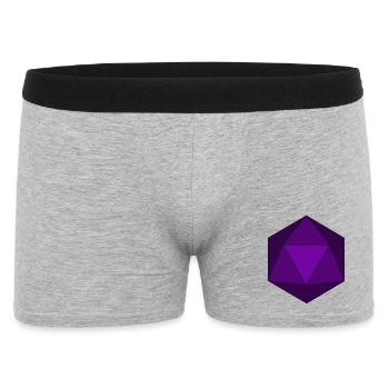 Dés polyédriques violets D20 - Boxer Homme - gris chiné - Devant