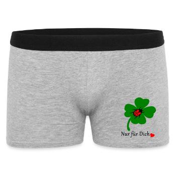 Trèfle avec coccinelle - Boxer Homme - gris chiné - Devant