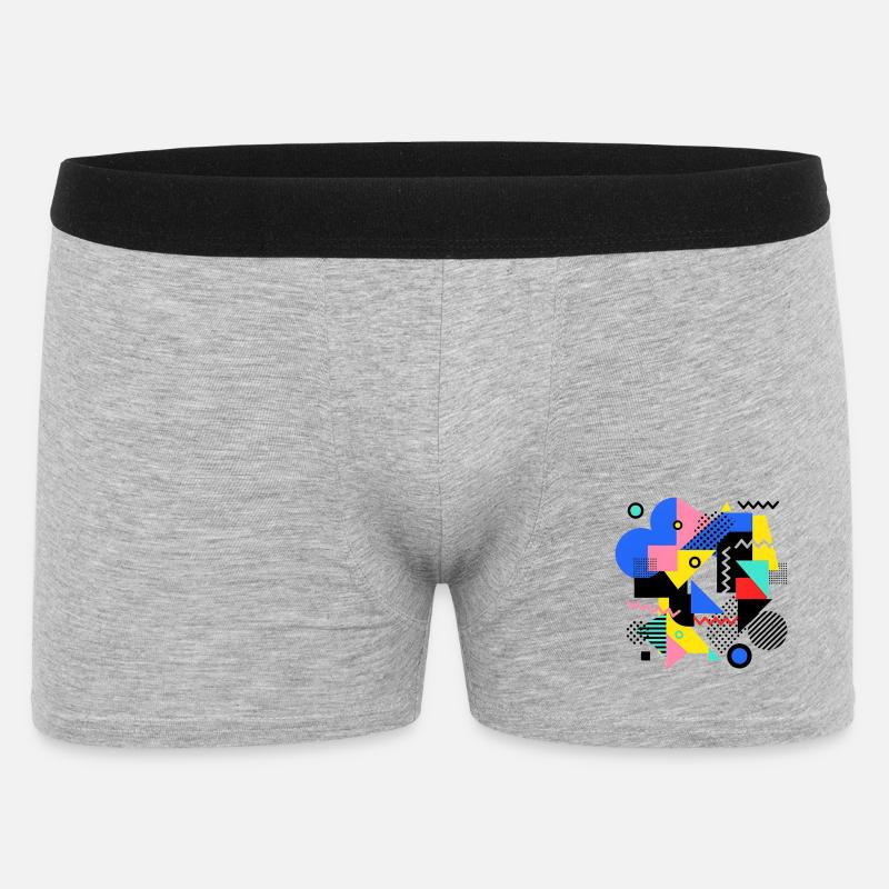 Geometrische Farbexplosion Pop Art - Männer Boxer Shorts - Grau meliert