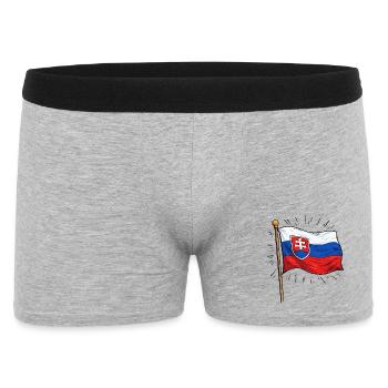 Slovakia flag with coat of arms - Men's Boxer Shorts - heather grey - Front