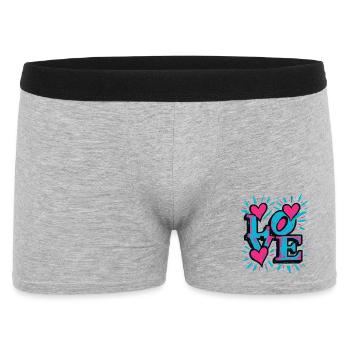 Love - Heart - Valentine's Day - Wedding - Men's Boxer Shorts - heather grey - Front