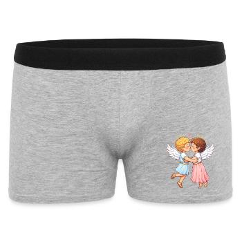 Deux anges amoureux – étreinte céleste - Boxer Homme - gris chiné - Devant