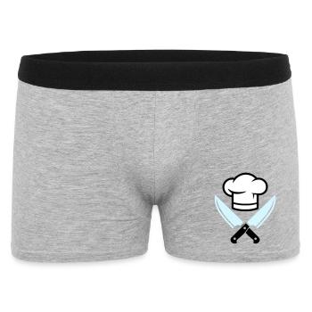 Chef's Hat Knife Logo - Men's Boxer Shorts - heather grey - Front