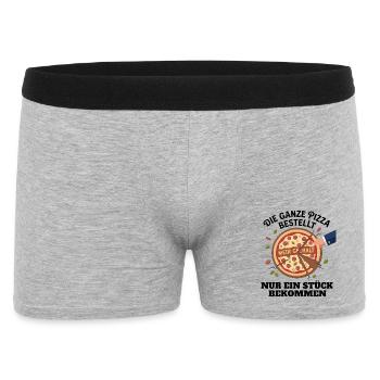 L’État prend la plus grosse part de pizza - Boxer Homme - gris chiné - Devant
