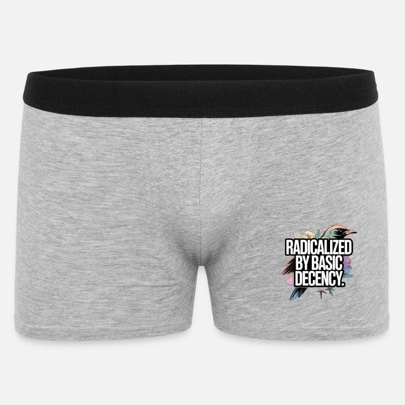 Radicalized by Basic Decency Statement - Männer Boxer Shorts - Grau meliert