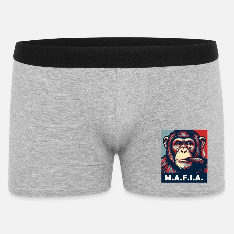Scimpanzé Pop Art con Sigaro - Boxer da uomo - grigio melange