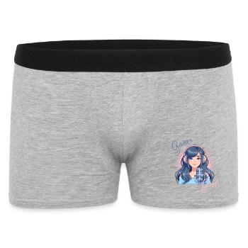 Kawaii Gamer Girl – Motif mignon de streamer d’anime - Boxer Homme - gris chiné - Devant