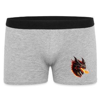 Fire Dragon Flaming Head - Men's Boxer Shorts - heather grey - Front