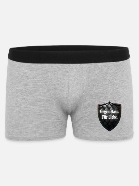 Gegen Hass Für Liebe Schild Statement - Männer Boxer Shorts - Grau meliert