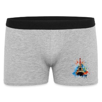 Paris Eiffel Tower Skyline France Splash Colorful - Men's Boxer Shorts - heather grey - Front