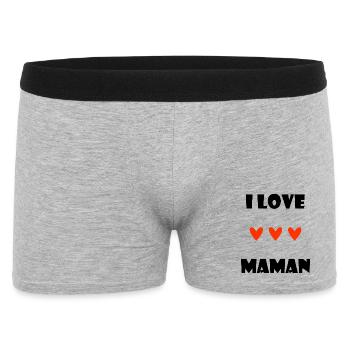 MAMAN. FÊTE DES MÈRES. COEUR. FÊTE. BONNE FÊTE - Boxer Homme - gris chiné - Devant