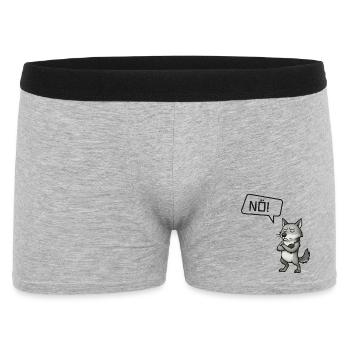 Nö! Wolf – Sturer Einzelgänger sagt Nein - Männer Boxer Shorts - Grau meliert - Vorne