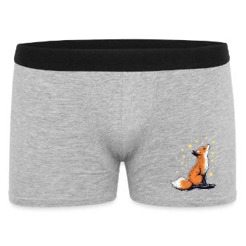 Fuchs und Sterne - Männer Boxer Shorts - Grau meliert - Vorne