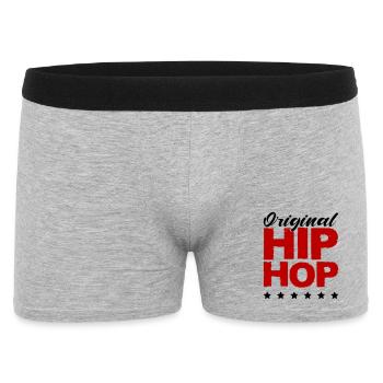 Lettres Hip Hop Rouges Vieillies - Boxer Homme - gris chiné - Devant