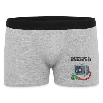 Rundfunkbeitrag Fernsehen Gebühren Satire - Männer Boxer Shorts - Grau meliert - Vorne