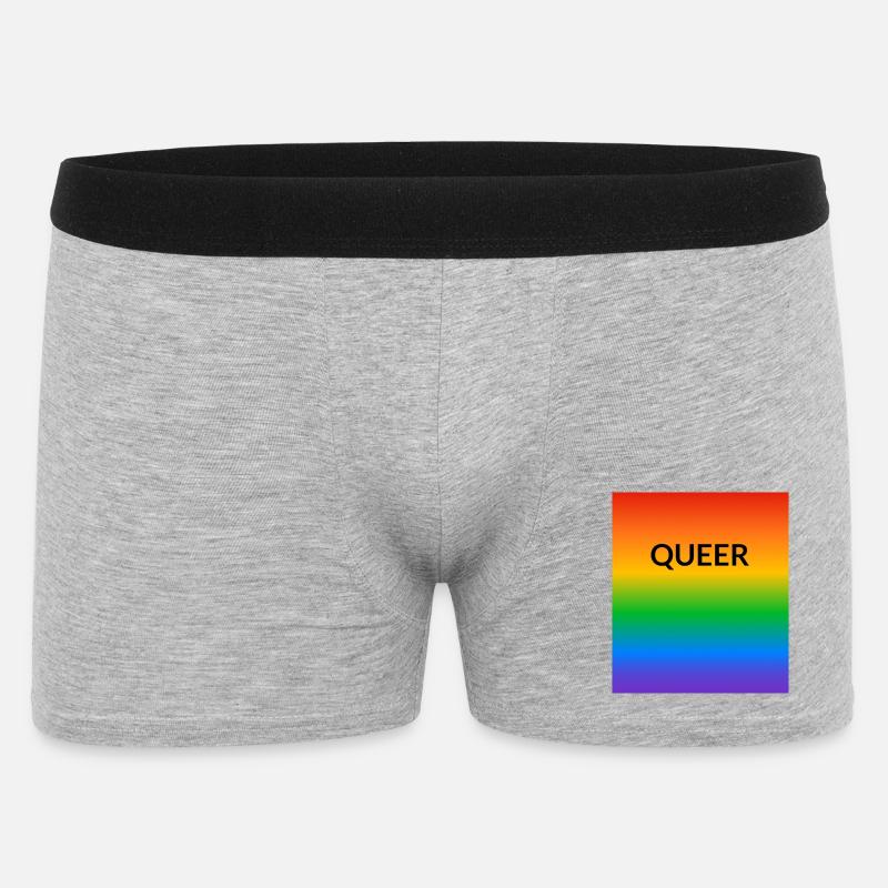 Queer Pride Gradient - Männer Boxer Shorts - Grau meliert