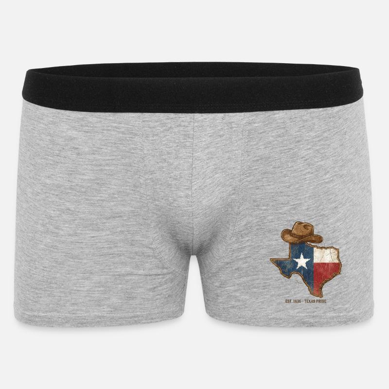 Texas Pride with cowboy hat - Men's Boxer Shorts - heather grey