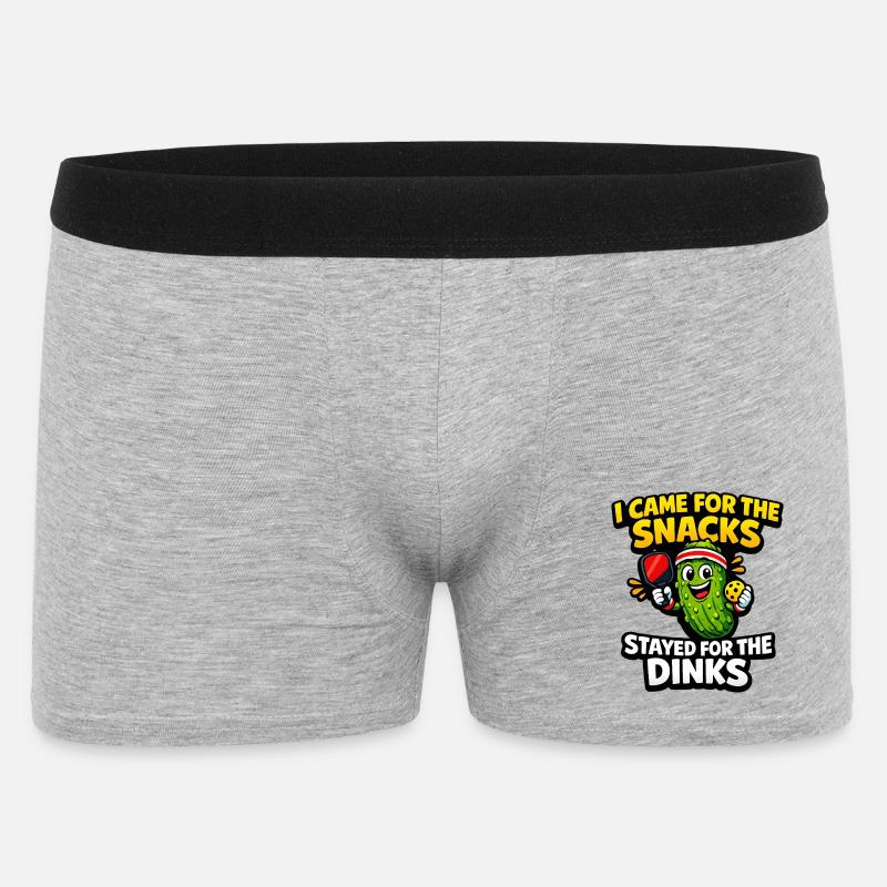 Gurkenheld: Snacks statt Dinks - Männer Boxer Shorts - Grau meliert