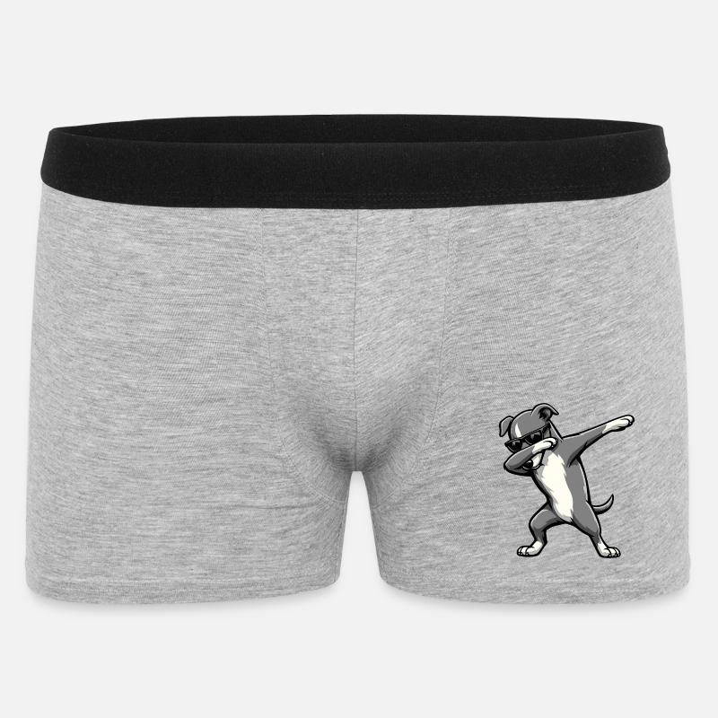Dabbing Greyhound - Männer Boxer Shorts - Grau meliert