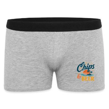 Chips & Beer Tropical Sunset Holiday - Men's Boxer Shorts - heather grey - Front