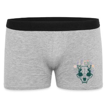 Skull Flowers Floral Botany Bone Flowers - Men's Boxer Shorts - heather grey - Front