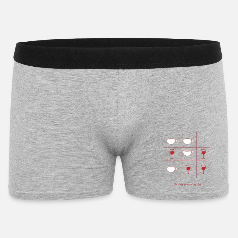 Kaffee oder Wein englisch - Männer Boxer Shorts - Grau meliert