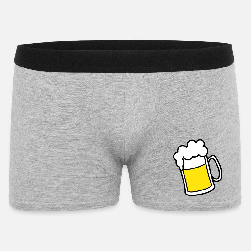 bier - Männer Boxer Shorts - Grau meliert
