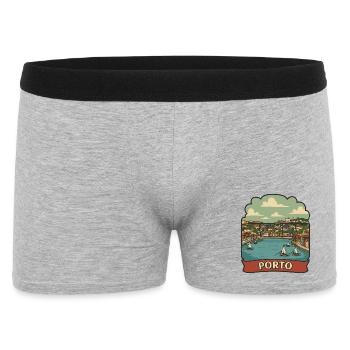 Porto Portugal Dom Luis Bridge Retro Travel Badge - Men's Boxer Shorts - heather grey - Front