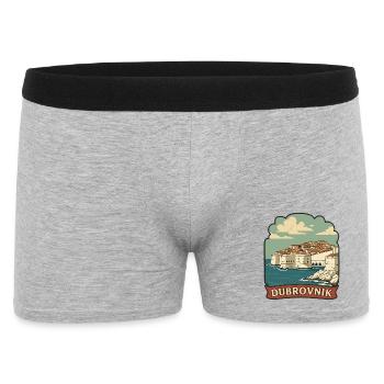Dubrovnik Croatia Old Town Walls Retro Badge - Men's Boxer Shorts - heather grey - Front