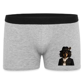 Schwarzwald Dackel in Herrentracht - Männer Boxer Shorts - Grau meliert - Vorne