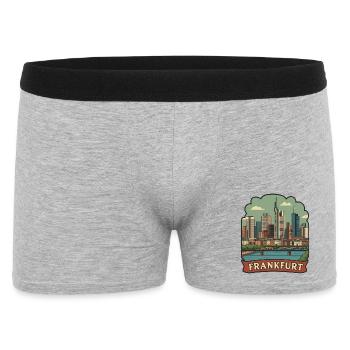 Frankfurt Germany Skyline Retro Travel Sticker - Men's Boxer Shorts - heather grey - Front