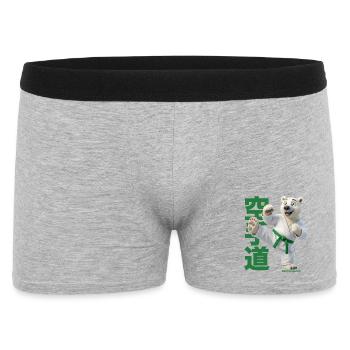 Karate Eisbär - Männer Boxer Shorts - Grau meliert - Vorne