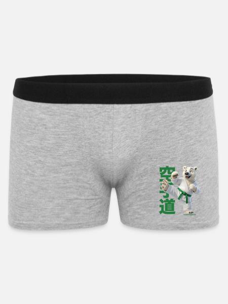 Karate Eisbär - Männer Boxer Shorts - Grau meliert