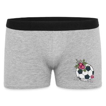 Fußball mit Rosen Schweiz - Männer Boxer Shorts - Grau meliert - Vorne