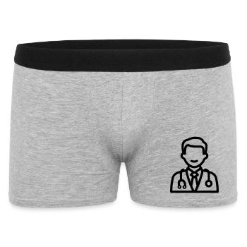 Arzt - Männer Boxer Shorts - Grau meliert - Vorne
