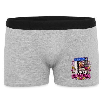 Super Grand-mère Argent sur la porte d’entrée - Mamie super-héroïne - Boxer Homme - gris chiné - Devant