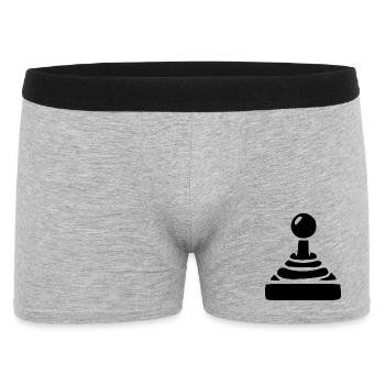 Joystick Geschenk Gamer - Männer Boxer Shorts - Grau meliert - Vorne