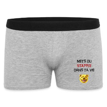 Mets du staffie dans ta vie - 111 - Boxer Homme - gris chiné - Devant