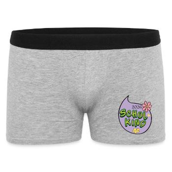 Schulkind 2026  - Männer Boxer Shorts - Grau meliert - Vorne