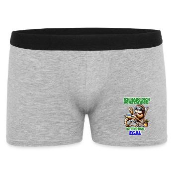 Faultier Shirt – Ist mir nur egal - Männer Boxer Shorts - Grau meliert - Vorne