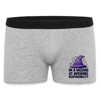 Wizard Avoiding Responsibility - Männer Boxer Shorts - Grau meliert - Vorne