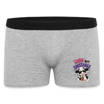 Süsse aber instabile Kuh mit Eiskaffee - Männer Boxer Shorts - Grau meliert - Vorne