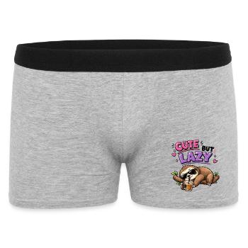 Süß aber faul Faultier mit Eiskaffee - Männer Boxer Shorts - Grau meliert - Vorne