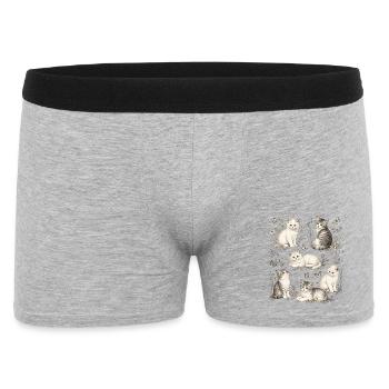Kätzchennatur - Männer Boxer Shorts - Grau meliert - Vorne