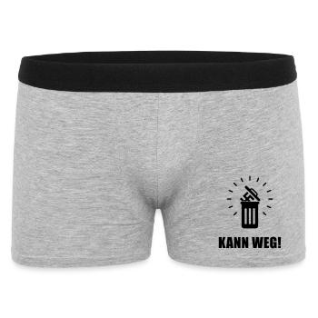 Kann Weg! (Gegen Rechts, Nie Wieder, Politik / B) - Männer Boxer Shorts - Grau meliert - Vorne