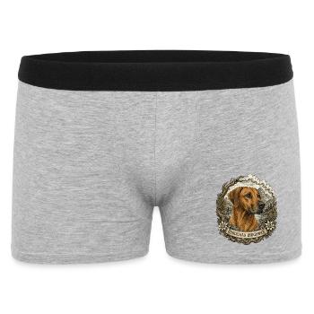 Rhodesian Ridgeback im Vintage Stil - Männer Boxer Shorts - Grau meliert - Vorne