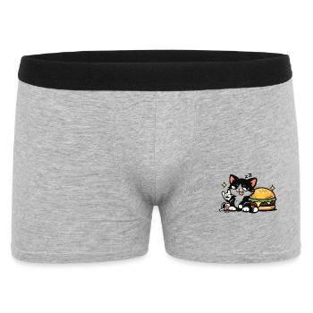 Schläfrige Rebellenkatze – Nein, ich mache ein Nickerchen - Männer Boxer Shorts - Grau meliert - Vorne