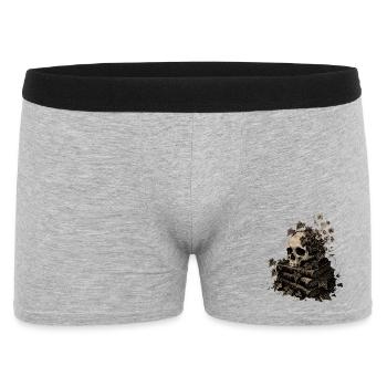 Crâne sur les livres T-shirt Dark Academia Goth - Boxer Homme - gris chiné - Devant