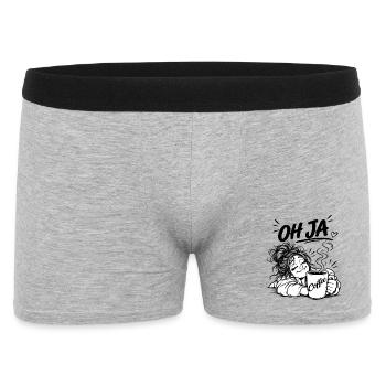 Coffee Oh Yes Cartoon - Men's Boxer Shorts - heather grey - Front