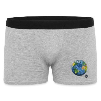 Our little world - Earth and Moon - Men's Boxer Shorts - heather grey - Front